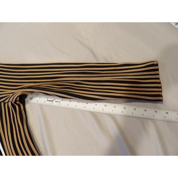 ChicosTravelers 3 XL 16/18 Faux Lines Leather Striped Jacket Brown Black White - Picture 9 of 13